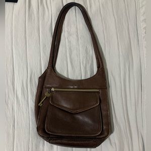 FOSSIL brown leather shoulder bag